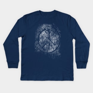 3D Peace Sign - One Love - Graffiti - Grunge Kids Long Sleeve T-Shirt